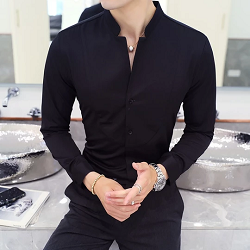 Fall Winter Stand Collar Mens Long-sleeved