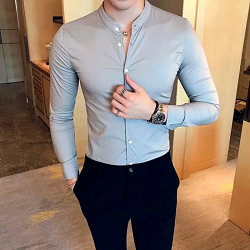 Gray shirt long sleeve men's