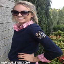 Monogrammed Ladies Long Sleeve V-Neck Sweater…
