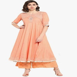 Peach Color Viscose Rayon Party Wear Style